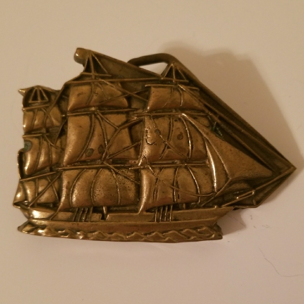 Vintage Ship Belt Buckle